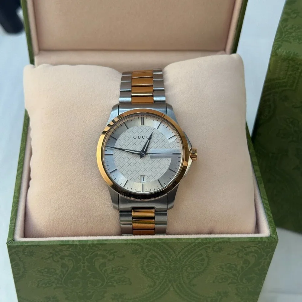 Gucci G Timeless Silver Dial Two Tone Steel Strap Watch - Picture 5 of 7